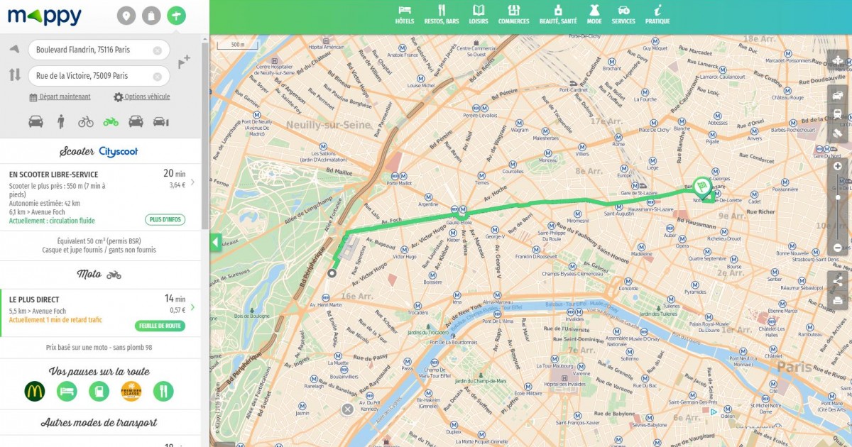 Mappy, un service idéal pour le calcul d'itinéraire
