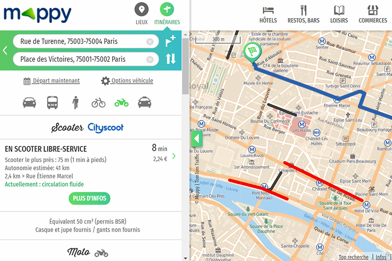 Calculer votre itinéraire avec Mappy